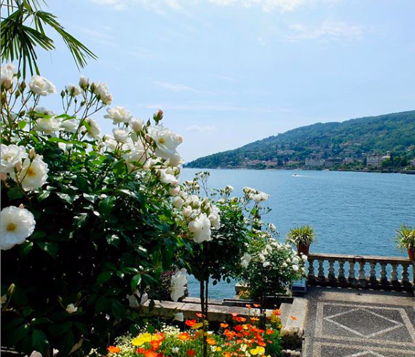 The view from the gardens on Isola Bella, Lake Maggiore, Italy